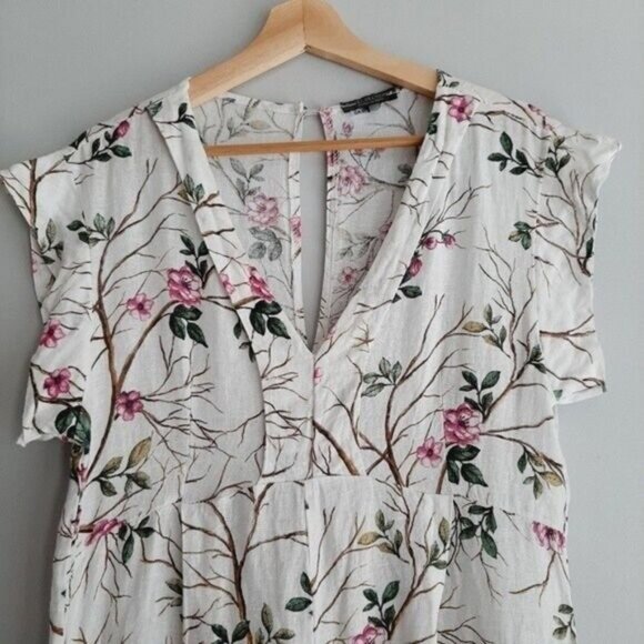 PLAZZA DEL TEMPIO Italy Lightweight Wide Leg Floral Romper Sz M - Picture 7 of 15